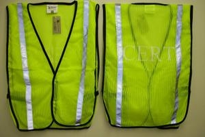 CERT imprinted, Hi-Viz Green Mesh Vest, Size: Unisize (M-XL)