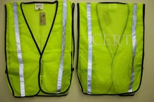 CERT Imprinted, Hi-Viz Green Mesh Vest, Size: 2X-3X