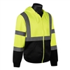 HI VIZ Sweatshirt w/ Black Bottom, Attached Hood, Class 3