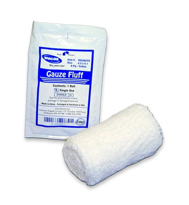 Gauze Roll,  4.5 inch x 4.1 yard, 6ply, Fluff Gauze, Sterile
