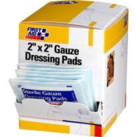 Gauze Pads, 2 inch x 2 inch, 8 ply, 25 - 2 packs per box