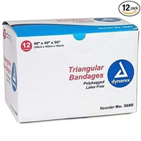 TRIANGULAR SLING BANDAGE 36x36x51 W/2 SAFETY PINS 12/BX