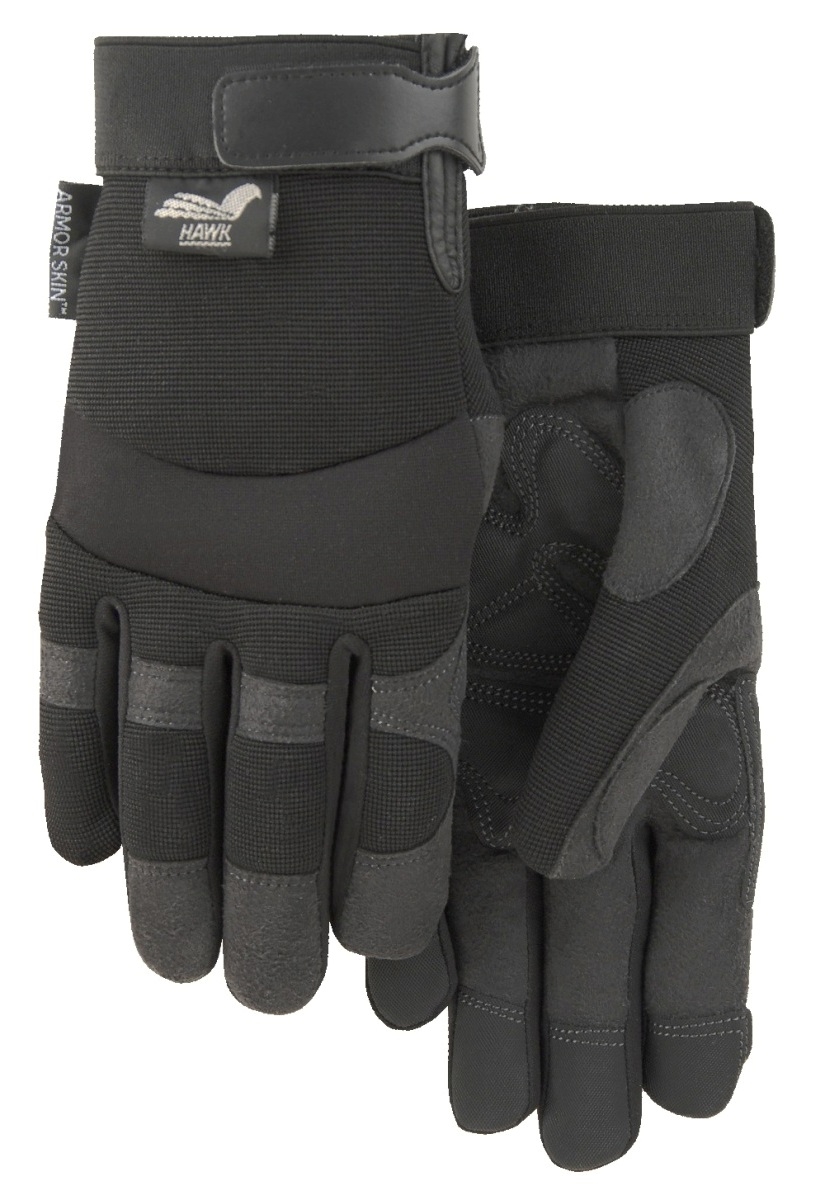 #2139BK ARMOR SKIN Hawk Mechanic Style Glove double palm