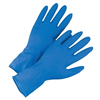Latex 14mil Disposable High Risk Gloves, Blue PF