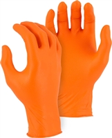 Nitrile 6mil Disposable Gloves, Orange, Textured
