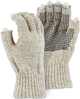 Heavyweight Wool Gloves, PVC Dotted Palm, Fingerless