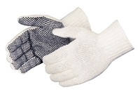String Knit Glove, Polyester/Cotton with PVC dots