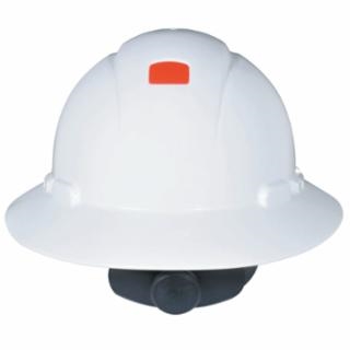 FULL BRIM HARD HAT, WHITE, W/ RATCHET & UVICATOR