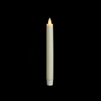 Luminara Moving Flame LED Taper Candle - Indoor - Unscented Ivory Wax - 15/16" x 8" - Remote Ready