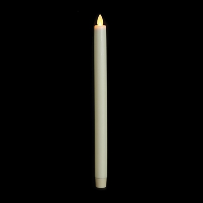 Luminara Moving Flame LED Taper Candle - Indoor - Unscented Ivory Wax - 15/16" x 12" - Remote Ready