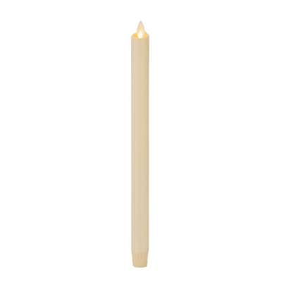 Luminara Moving Flame LED Taper Candle - Indoor - Unscented Ivory Wax - 15/16" x 15" - Remote Ready