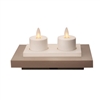 Luminara - Set of 2 Rechargeable Flameless LED Tealights With Charging Base - Ivory ABS - 1.5" x 1.5" - Remote Capable