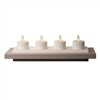 Luminara - Set of 4 Rechargeable Flameless LED Tealights With Charging Base - Ivory ABS - 1.5" x 1.5" - Remote Capable