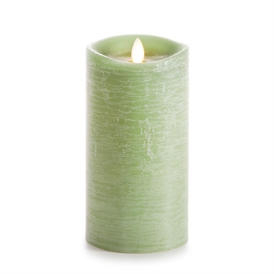 Luminara - Flameless LED Candle - Rustic Finish - Vanilla Scented Harvest Sage Wax - Remote Ready - 3.5" x 7"