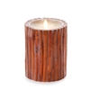 Luminara - Flameless LED Candle - Embedded Cinnamon Sticks - Indoor - Unscented Ivory Wax - Remote Ready - 4" x 5"