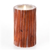 Luminara - Flameless LED Candle - Embedded Cinnamon Sticks - Indoor - Unscented Ivory Wax - Remote Ready - 4" x 7"