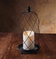 Luminara - Flameless LED Outdoor Candle Lantern - Black Metal Birdcage - 7" Diameter x  15" Tall - Remote Ready