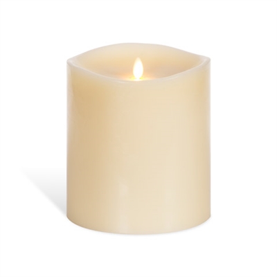 Luminara - Flameless LED Candle - 360-Degree Large Indoor Pillar - Unscented Ivory Wax - Remote Ready - 6" x 6"