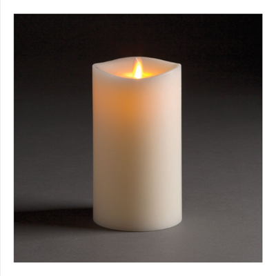 LightLi by Liown - Moving Flame - Flameless LED Candle - Indoor - Ivory Paraffin Wax - Remote Ready - 4" x 7"
