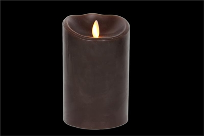 Luminara - Flameless LED Candle - Indoor - Wax - Dark Brown - Remote Ready - 3.5" x 5"