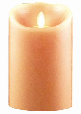 Luminara - Flameless LED Candle - Indoor - Wax - Peach - Remote Ready - 3.5" x 5"