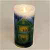 Luminara - Thomas Kinkade Series - "Holiday Cheer" - Flameless LED Candle - Indoor - Wax - 3.5" x 7"
