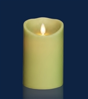 Torchier Moving Flame - Flameless LED Candle - Indoor - Wax - Light Green - Remote Ready - 3.5" x 5"