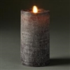 LightLi by Liown - Moving Flame - Flameless LED Candle - Linen Charcoal Wax - Bluetooth App Ready - Remote Ready - 3.5" x 7"