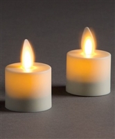 LightLi by Liown - Moving Flame - Flameless LED Candles - Pair of 1.5-Inch x 2.0-Inch Tealights - Ivory ABS Plastic - Remote Ready