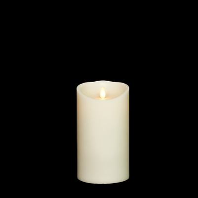 Liown - Moving Flame - Flameless LED Candle - Indoor - Ivory Unscented Wax - Remote Ready - 4" x 7"