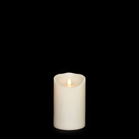 Liown - Moving Flame - Flameless LED Candle - Indoor - Ivory Vanilla Scented Wax - Remote Ready - 3.5" x 5"