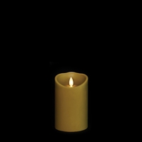 Liown - Moving Flame - Flameless LED Candle - Indoor - Sage Wax - Forest Scented - Remote Ready - 3.5" x 5"