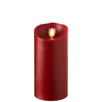 Liown - Moving Flame - Flameless LED Candle - Indoor - Red Wax - Cinnamon Scented - Remote Ready - 3.5" x 7"