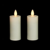 Liown - Moving Flame - Flameless LED Candles - Pair of 2-Inch x 3.5-Inch Votives - Indoor - Real Ivory Unscented Wax - Remote Ready