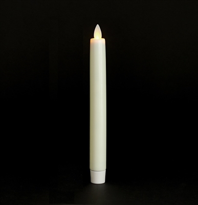 Mystique - Flameless LED Taper Candle - Indoor - Wax Coated - Ivory - 7/8" x 8"
