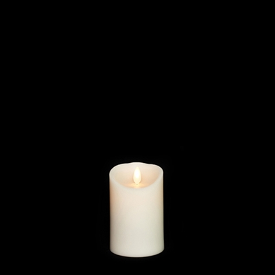 Liown - Moving Flame - Flameless LED Candle - Indoor - Ivory Wax - Vanilla Scented - Remote Ready - 3" x 4"