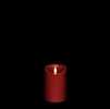 Liown - Moving Flame - Flameless LED Candle - Indoor - Red Wax - Cinnamon Scented - Remote Ready - 3" x 4"