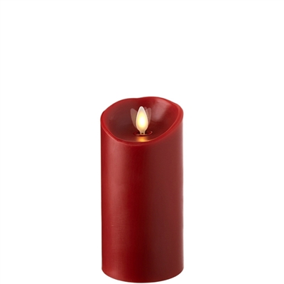Liown - Moving Flame - Flameless LED Candle - Indoor - Red Wax - Cinnamon Scented - Remote Ready - 3" x 6"