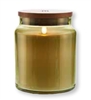 LightLi by Liown - Moving Flame LED Candle - Green Glass Jar w/ Wooden Lid - Vanilla Scented Ivory Wax - Bluetooth App & Remote Ready - 4" x 5.5"