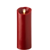 Liown - Moving Flame - Flameless LED Candle - Indoor - Red Wax - Cinnamon Scented - Remote Ready - 3" x 8"