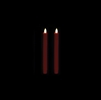 Liown Moving Flame - Flameless LED Taper Candles (Pair) - Indoor - Unscented Red Wax - 7/8" x 8" - Remote Ready