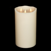 Liown - Tri-Flame Moving Flame - Flameless LED Candle - Indoor - Unscented Ivory Wax - Remote Ready - 6" x 10"