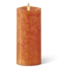 Luminara - Real Flame Effect Pillar Candle - 3-Inches x 6.5-Inches - Unscented Orange Wax - Indoor - Remote Ready