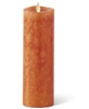 Luminara - Real Flame Effect Pillar Candle - 3-Inches x 8.5-Inches - Unscented Orange Wax - Indoor - Remote Ready
