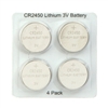 Industry Standard CR2450 - 3.0V - Lithium Coin Cell Button Battery - 4-Pack