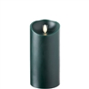 Liown - Moving Flame - Flameless LED Candle - Indoor - Forest Green Wax - Pine Scented - Remote Ready - 3.5" x 7"