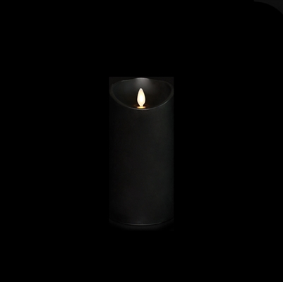 Liown - Moving Flame - Flameless LED Candle - Indoor - Black Unscented Wax - Remote Ready - 3.5" x 7"