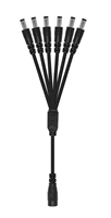 15-Inch 6-Way Power Splitter Cable - 5.5mm x 2.1mm Barrel Connectors - Works with Battery Eliminator Kits