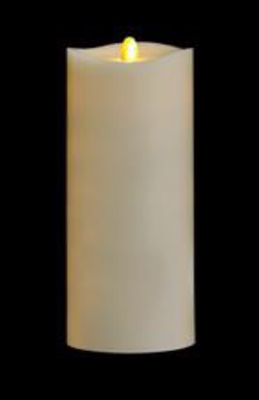 Matrixflame - Flickering Digital Flameless LED Candle - Indoor - Vanilla Scented - Ivory Wax - Remote Ready - 3.5" x 9"