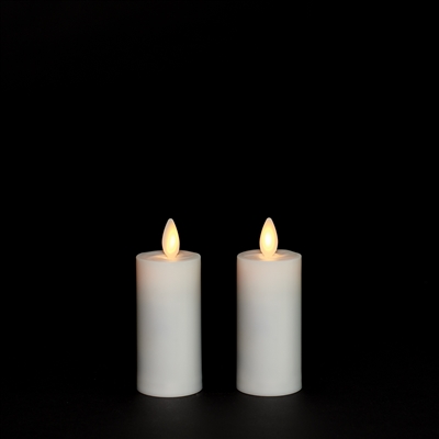 LightLi by Liown - Moving Flame - Flameless LED Candles - Pair of 1.5-Inch x 4.0-Inch Votives - IIvory ABS Plastic - Remote Ready